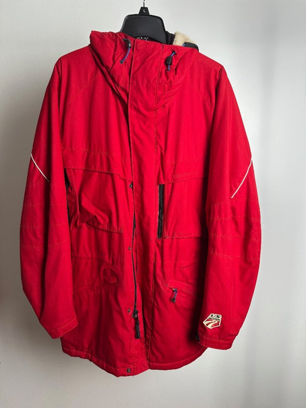 2000s Tommy Hilfiger red US Ski Team Jacket mens L